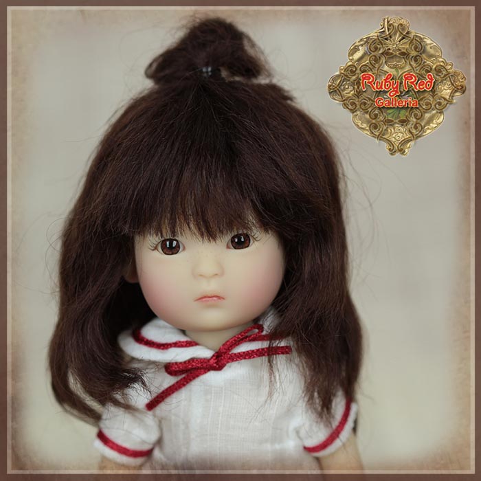 HD0011B Light Brown Mohair Wig with Braids for Ruby Red Galleria Doll Ten Ping